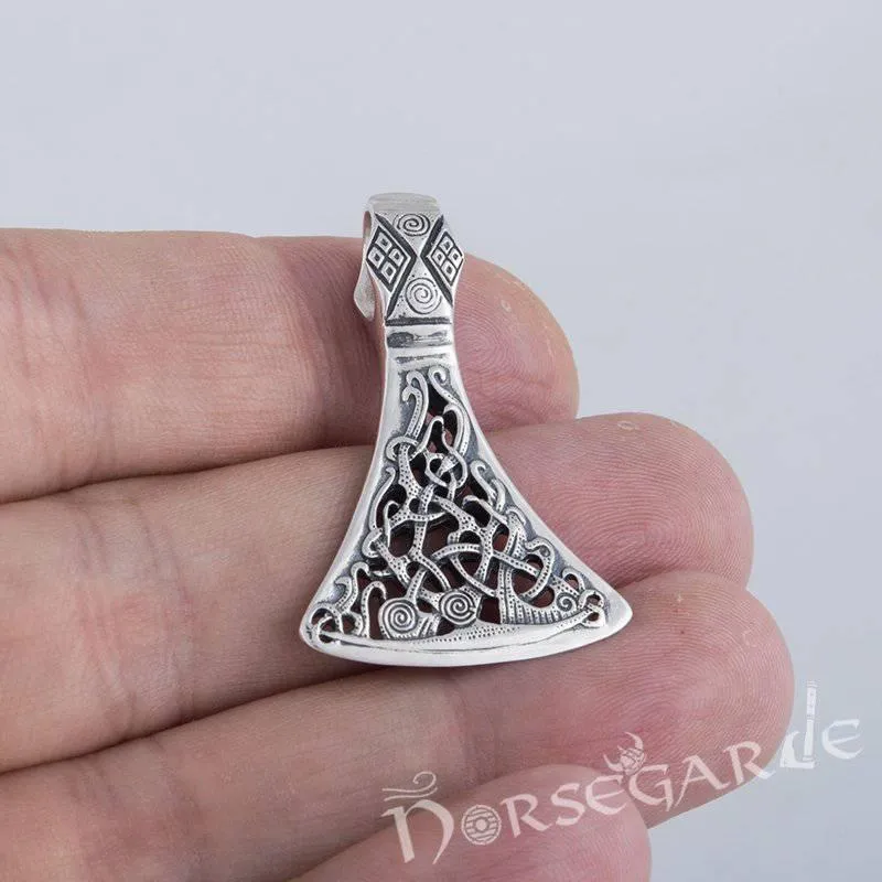 Handcrafted Mammen Ornament Axe Pendant - Sterling Silver