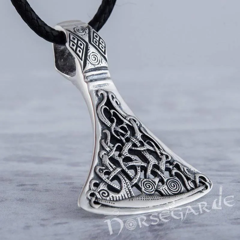 Handcrafted Mammen Ornament Axe Pendant - Sterling Silver