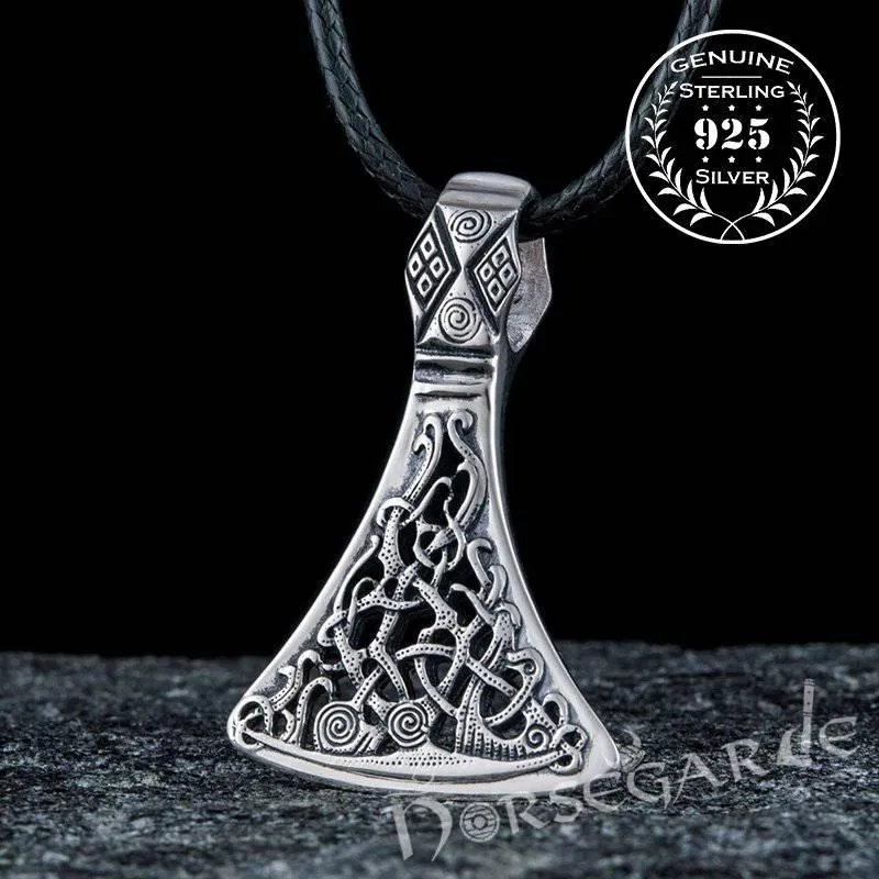 Handcrafted Mammen Ornament Axe Pendant - Sterling Silver