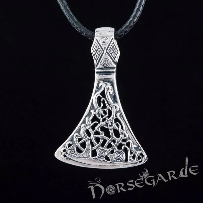 Handcrafted Mammen Ornament Axe Pendant - Sterling Silver