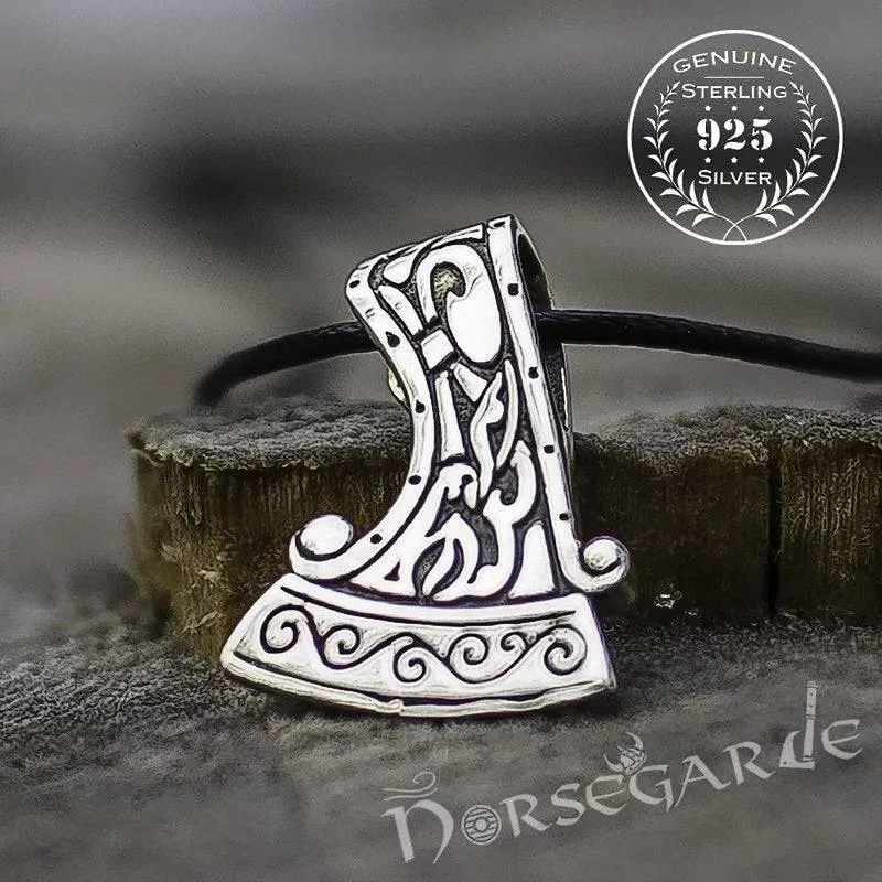 Handcrafted Miniature Perun's Axe Pendant - Sterling Silver