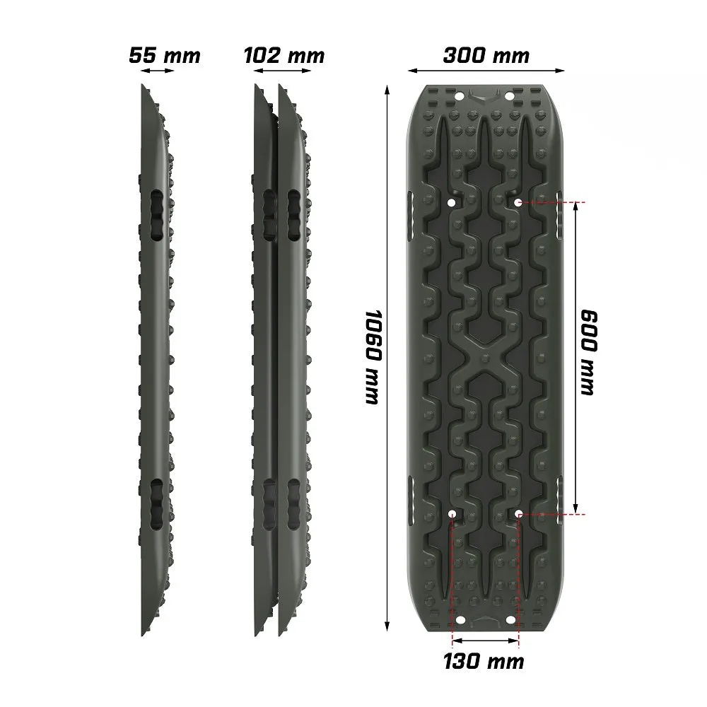 Heavy Duty 4PCS 10T Recovery Tracks with Tote & Leashes by X-BULL