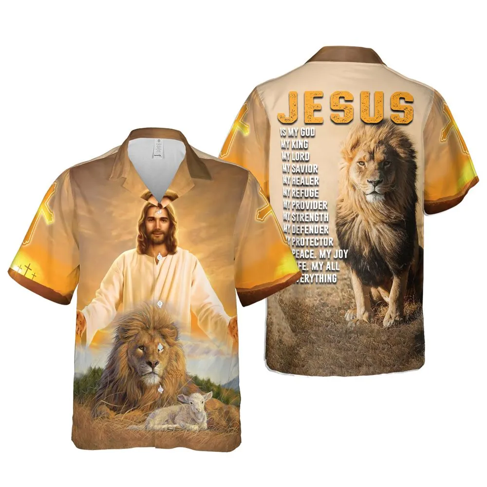 Jesus Is My God Hawaiian Shirts - Religious Hawaiian Shirts - Hawaiian Christian For Men Women