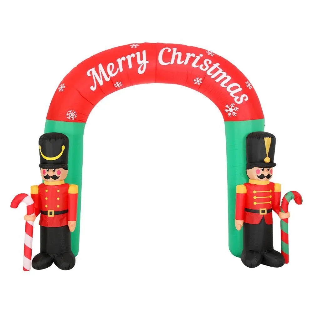 Jingle Jollys Christmas Inflatable Archwary Nutcracker 3M Illuminated Decorations