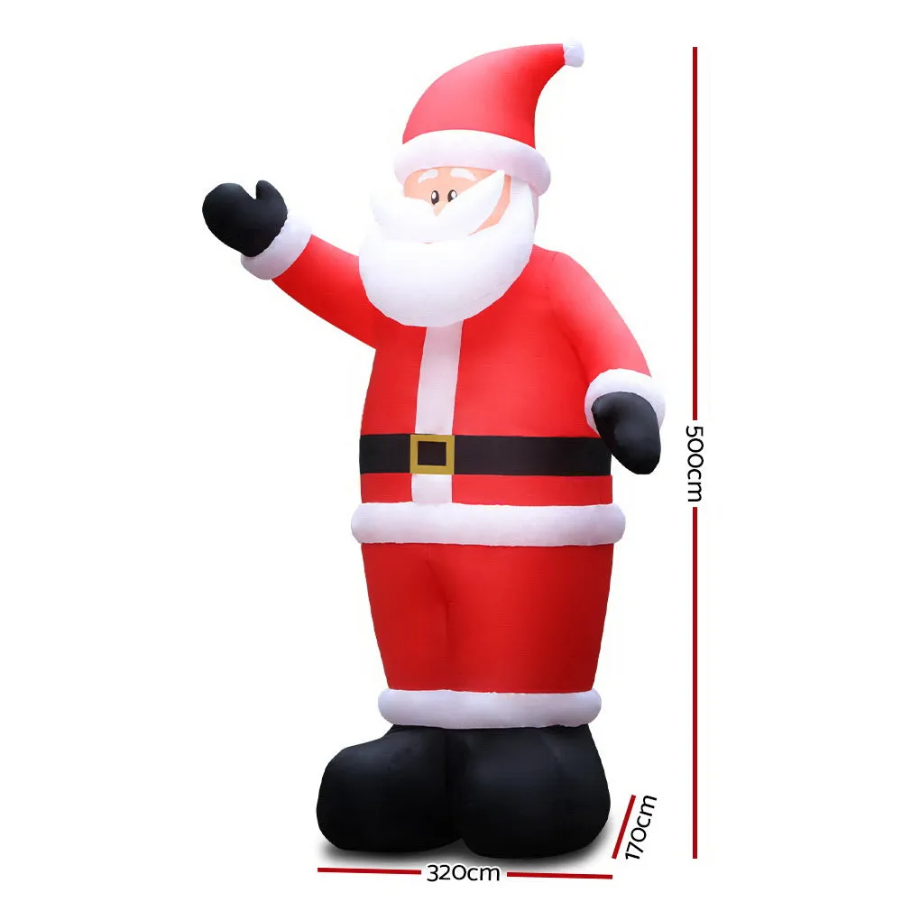 Jingle Jollys Christmas Inflatable Santa 5M Illuminated Decorations