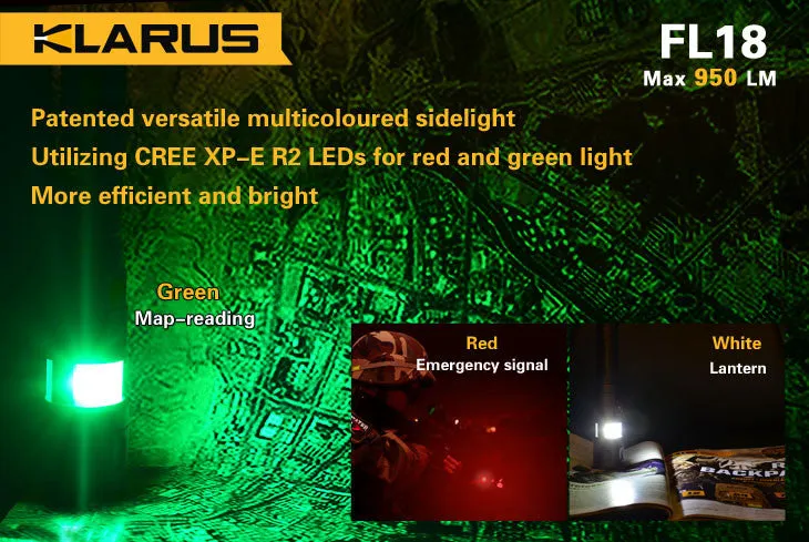 Klarus FL18 CREE XM-L2 U2 LED Rechargeable Flashlight - 950 Lumens