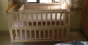 Malaysian Wood Baby Cot/Crib Upto 5 Years Kids with Storage, Dimensions: 114×70×20cm