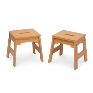 Melissa & Doug Wooden Stools - Set of 2 (Natural)