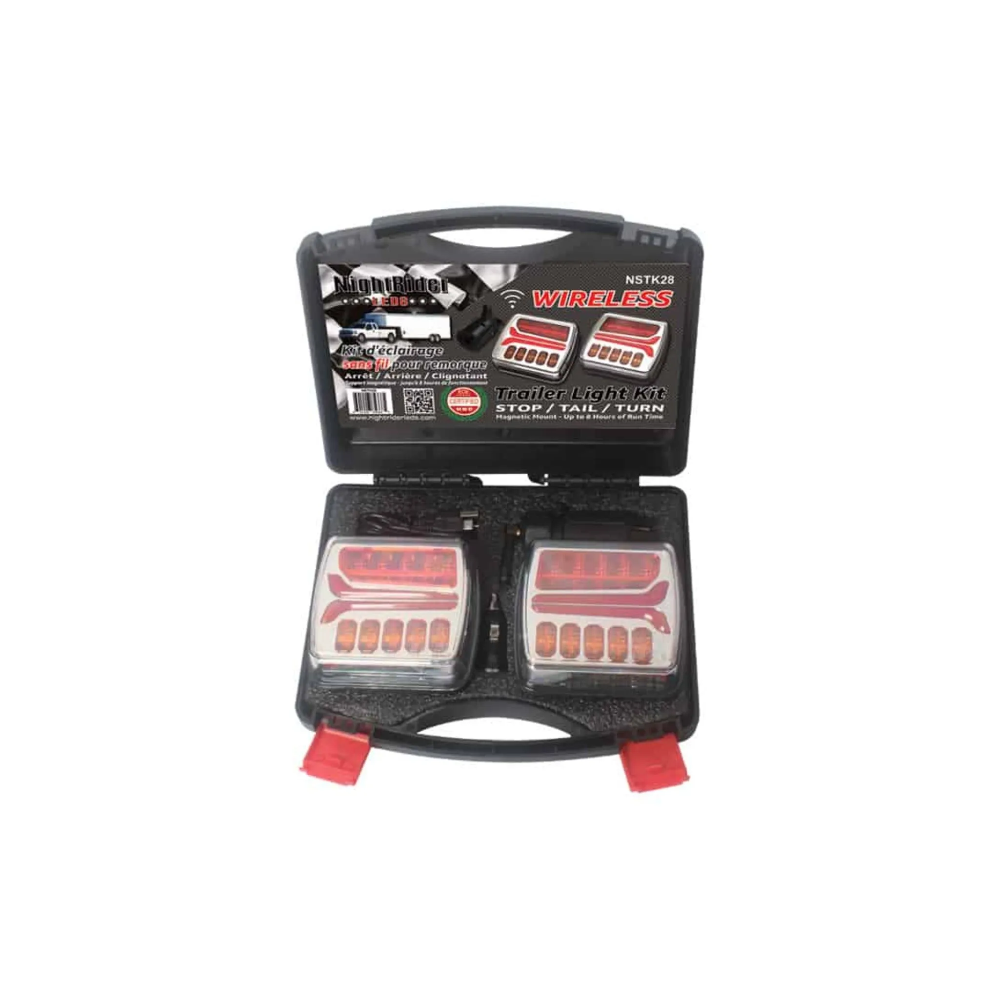 NightRider Red Warning Light Kits - Rechargeable, Magnetic Mounting, Long Runtime, Wireless Trailer Light Options, Enhance Safety and Visibility