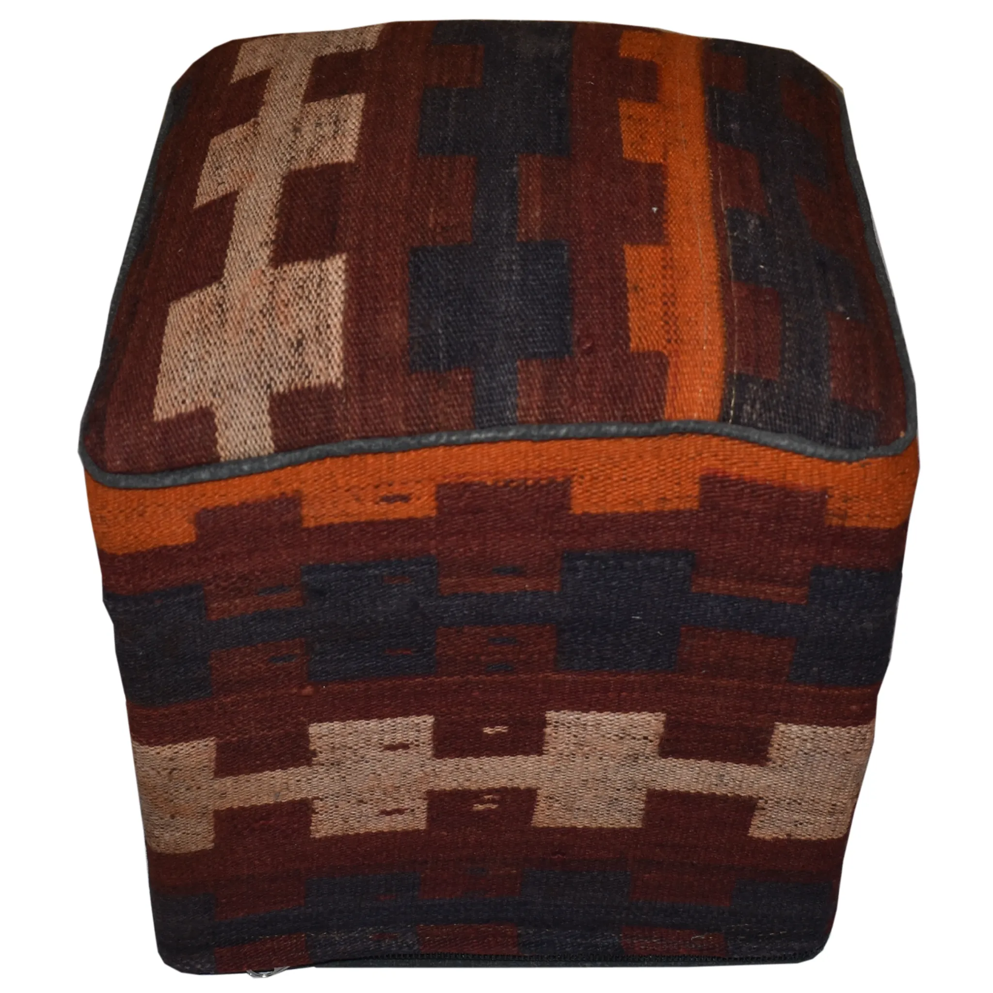 One of a Kind Kilim Rug Pouf Ottoman foot stool - #199