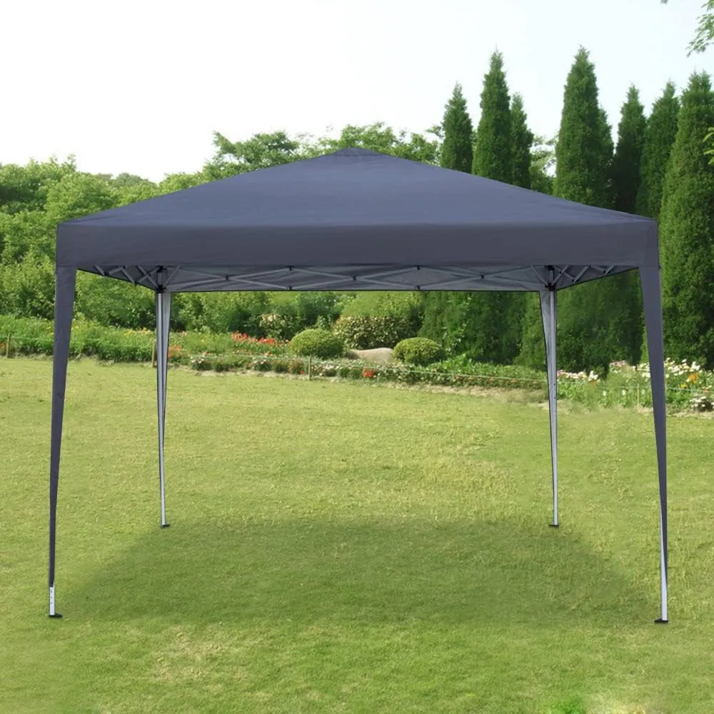 Pop up Outdoor Gazebo Marquee 10''X10'' Garden Awning Tent Folding Canopy with 4 Sidewall and Carrying Bag for Festival Wedding Party 3MX3M (3X3M, Gray)