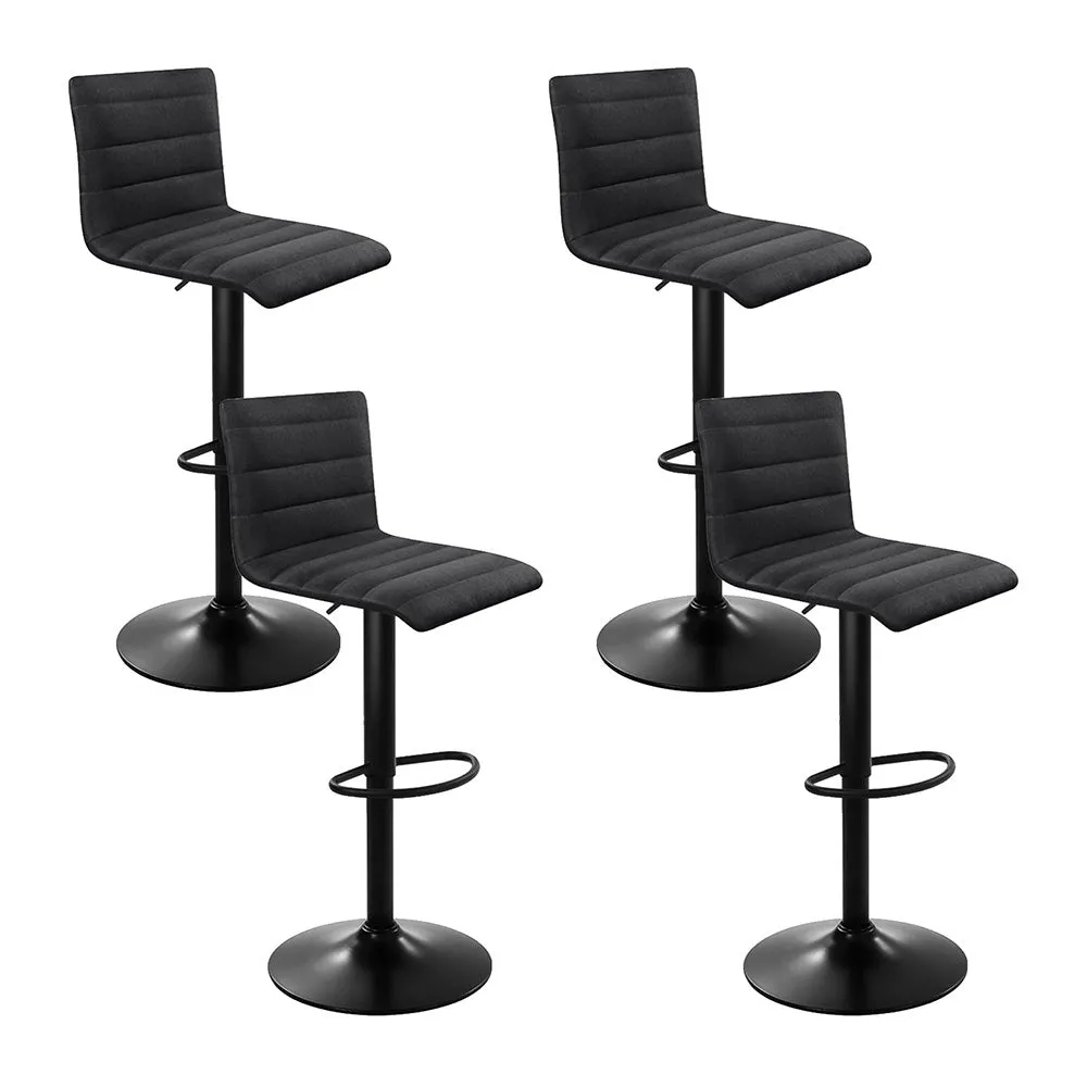 Premium Linen Bar Stools Set, Swivel Base - Artiss