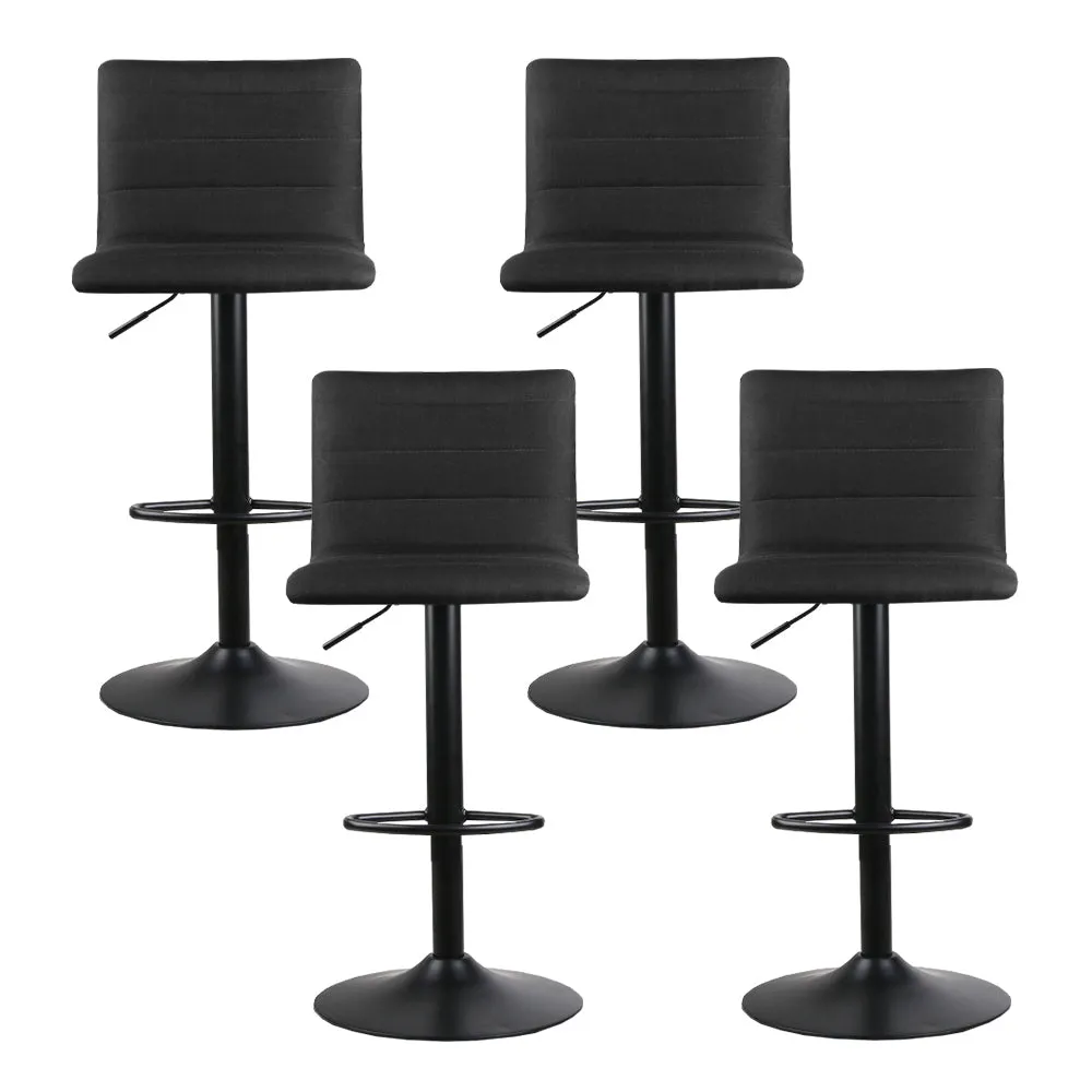 Premium Linen Bar Stools Set, Swivel Base - Artiss