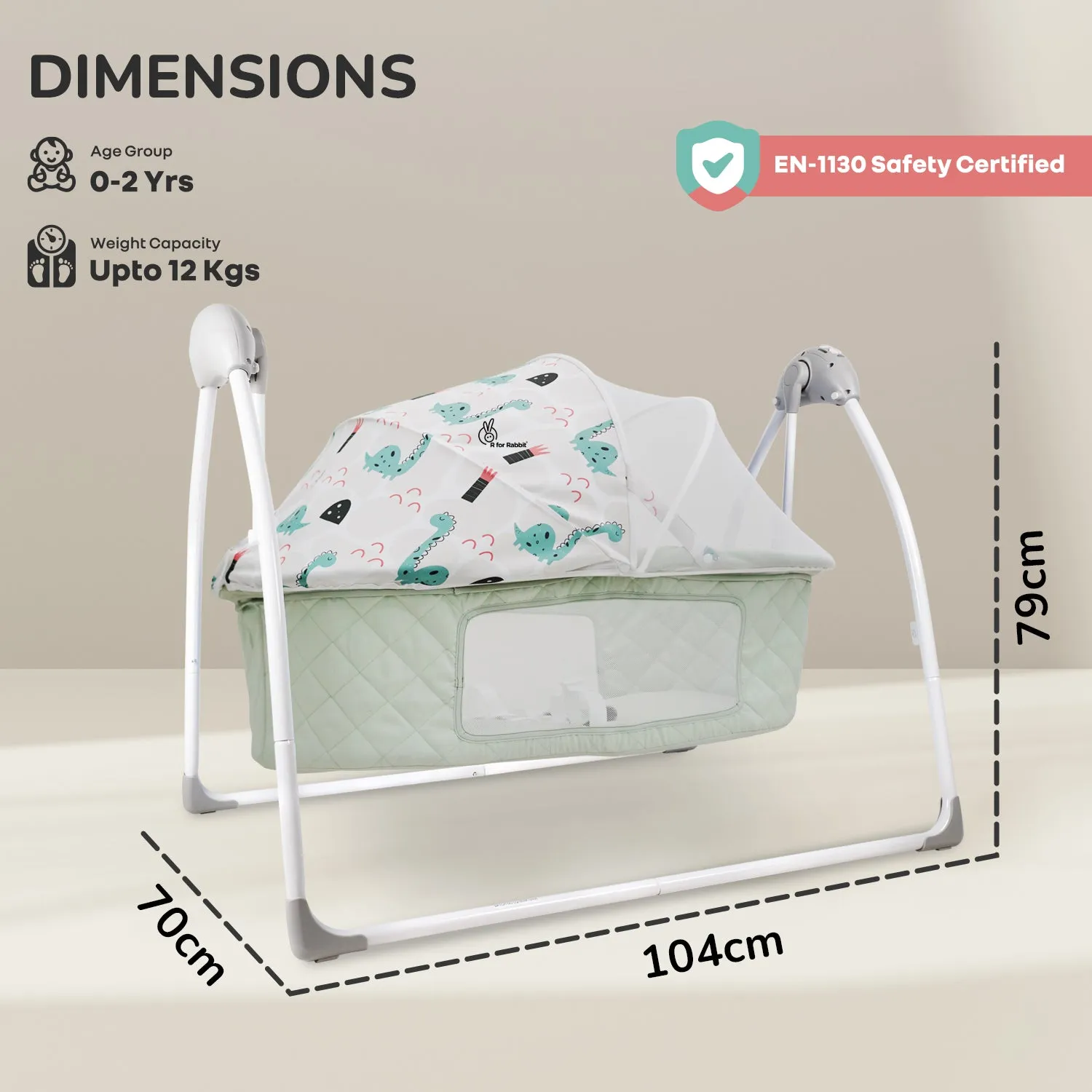 R for Rabbit Lullabies Plus cradle- Sea Green