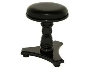 Round Seat Piano Stool Fixed Height with Premium Padding - Polished Ebony