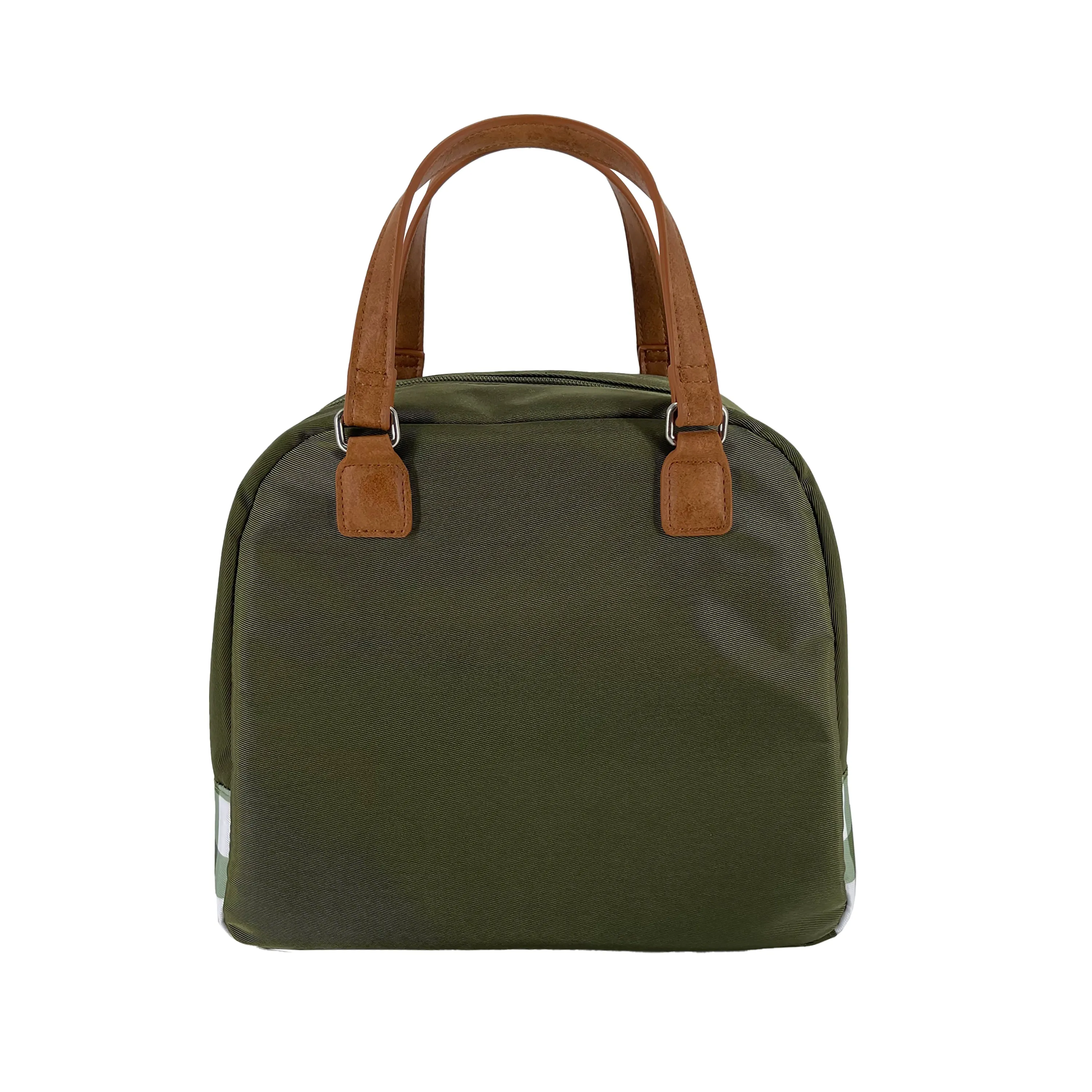 Sachi Insulated Cali Lunch Bag - Olive Green Gingham