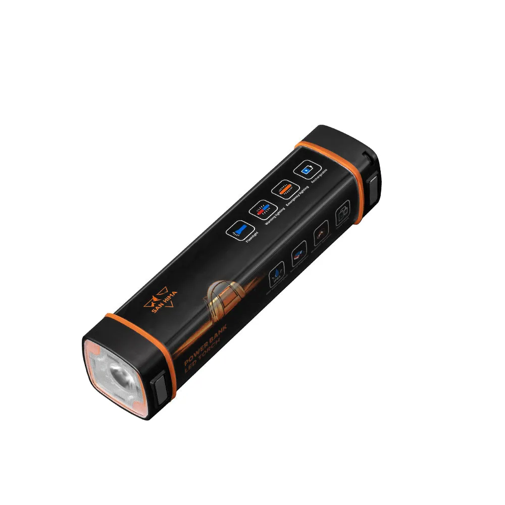 San Hima LED Torch Light Power Bank Flashlight Lithium USB Rechargeable