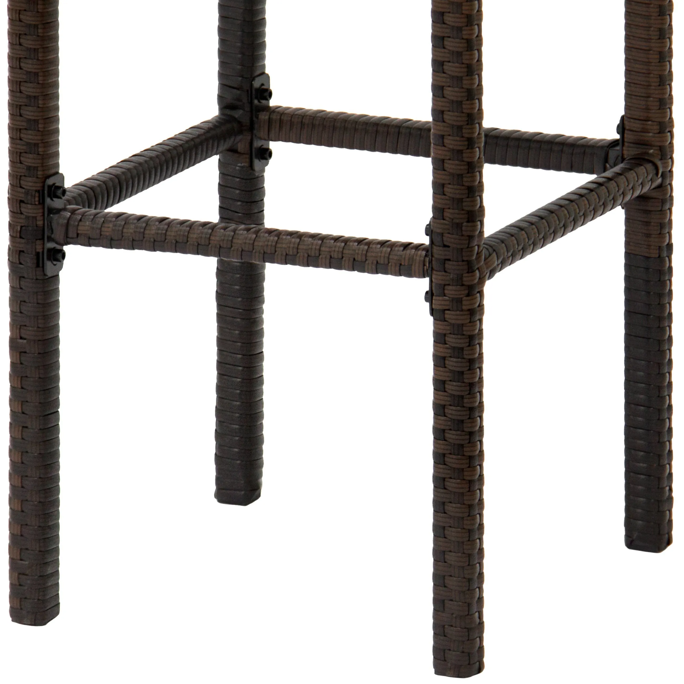 Set of 2 Wicker Backless Counter Height Bar Stools - Brown