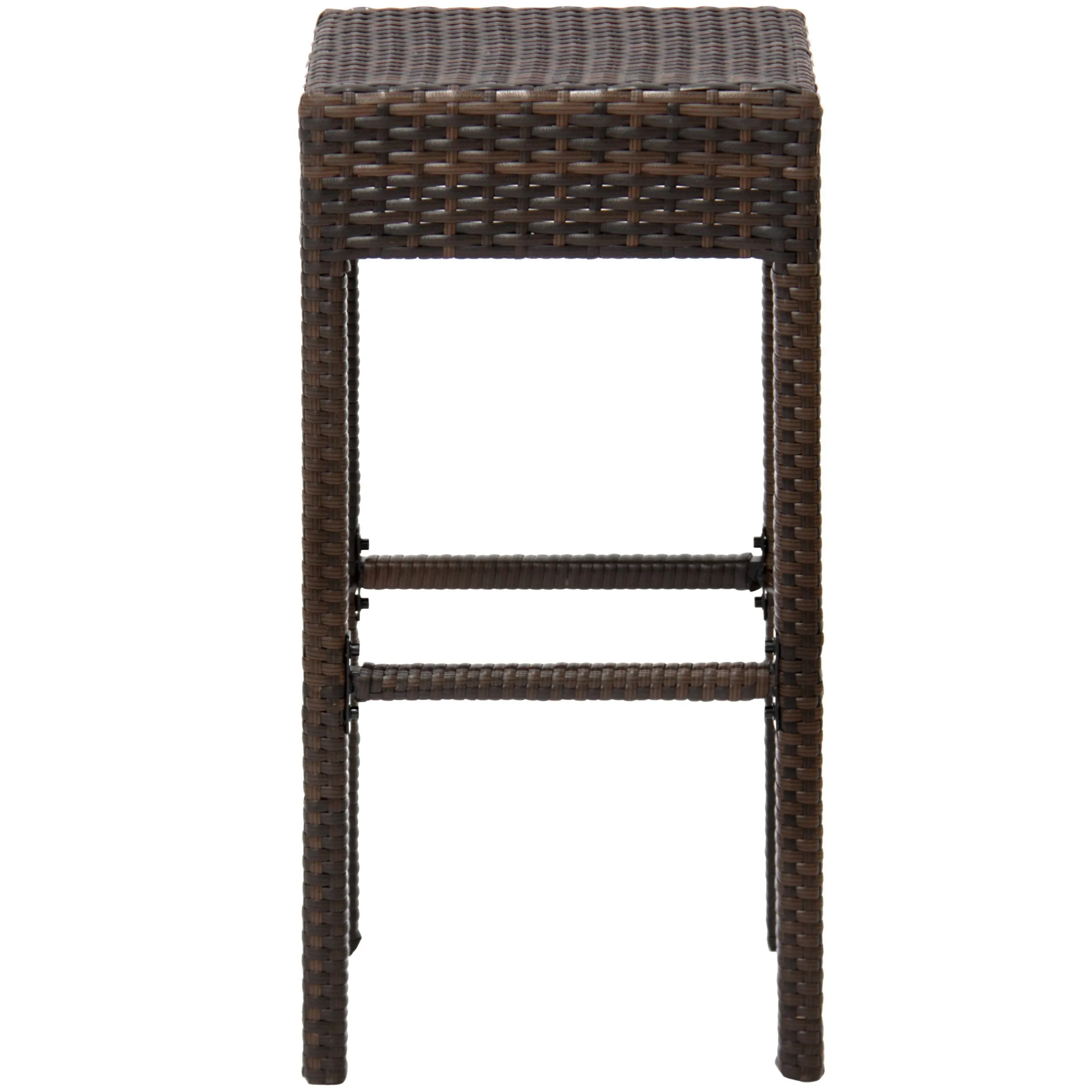 Set of 2 Wicker Backless Counter Height Bar Stools - Brown