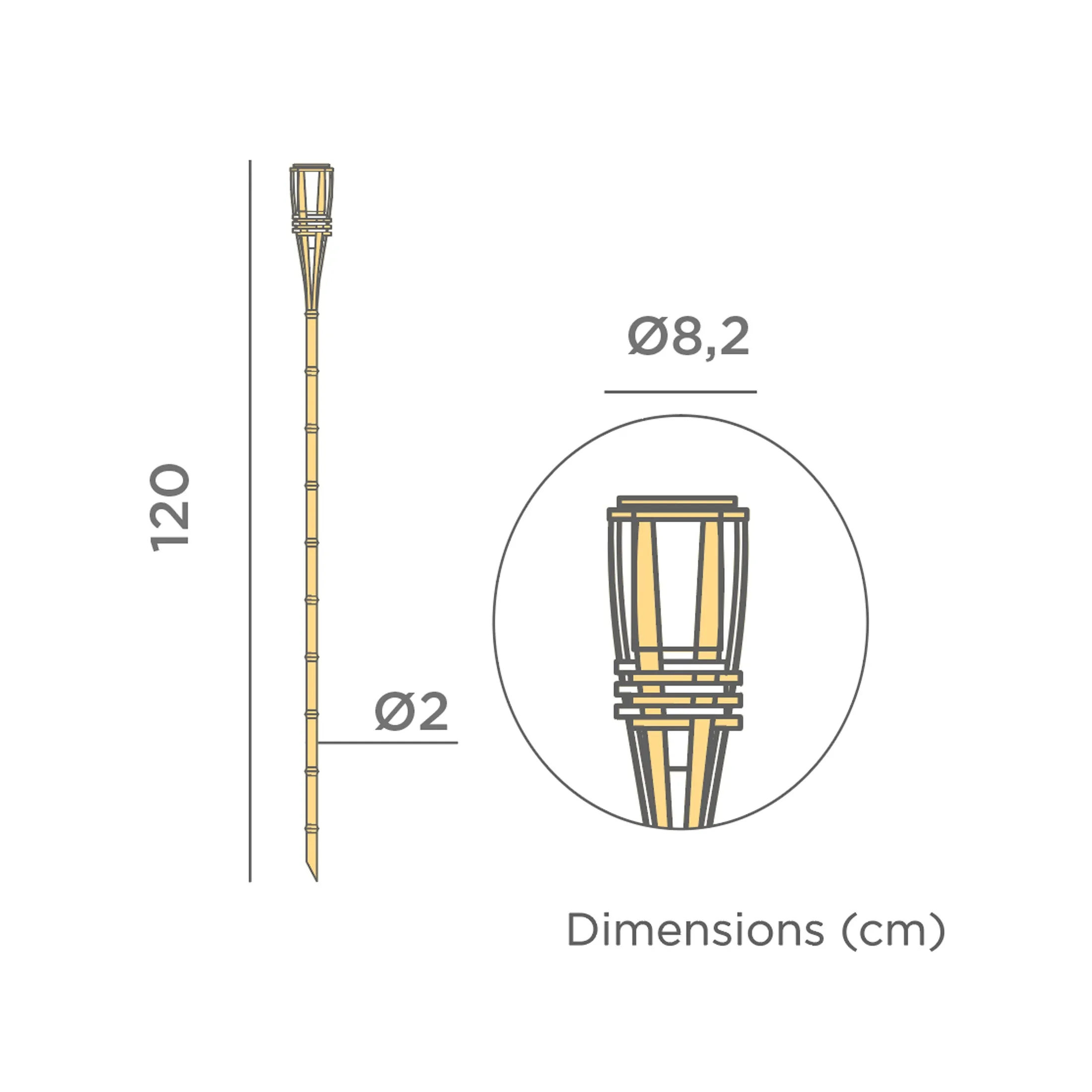 Solar garden spike with fire effect light HIAMA (24 units)