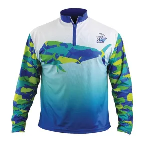 Tackle World Camo Dolphinfish Kids Fishing Shirt Size 16