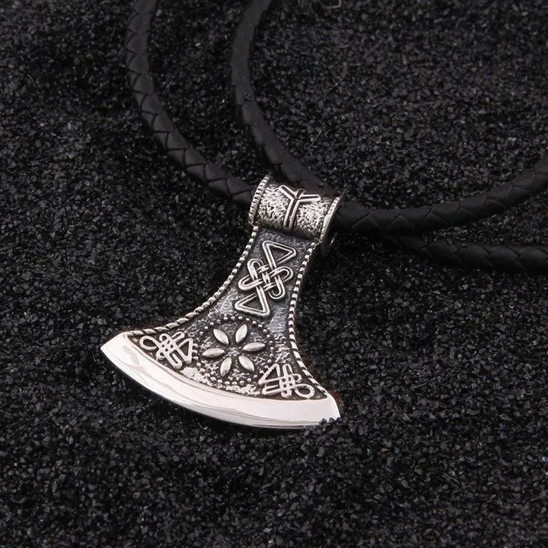 Vegvisir Rune Axe Head Pendant - Sterling Silver