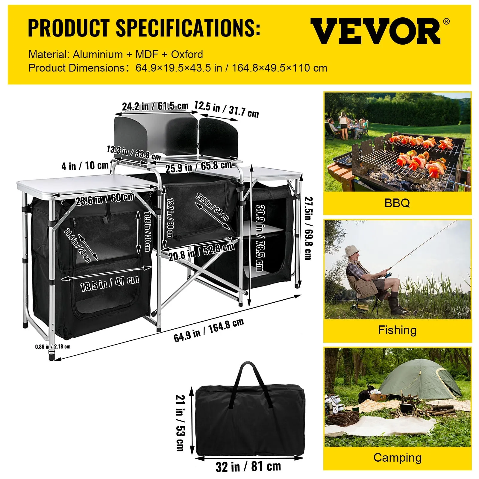 Vevor Portable Camping Kitchen Table