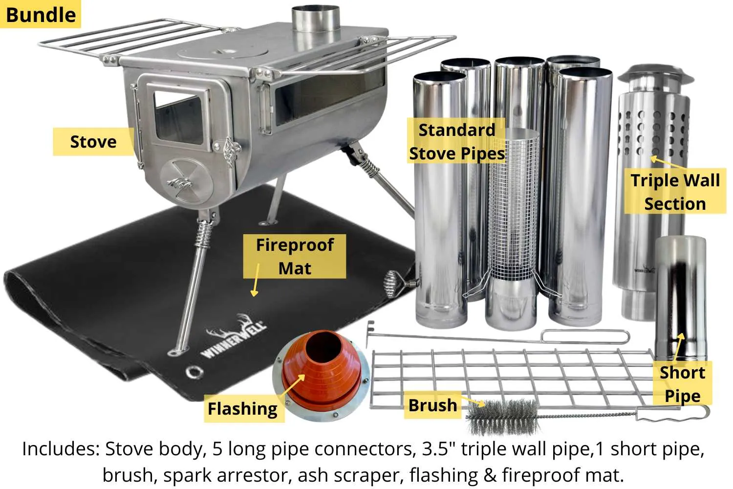 Winnerwell Woodlander Double-View Canvas Tent Stove