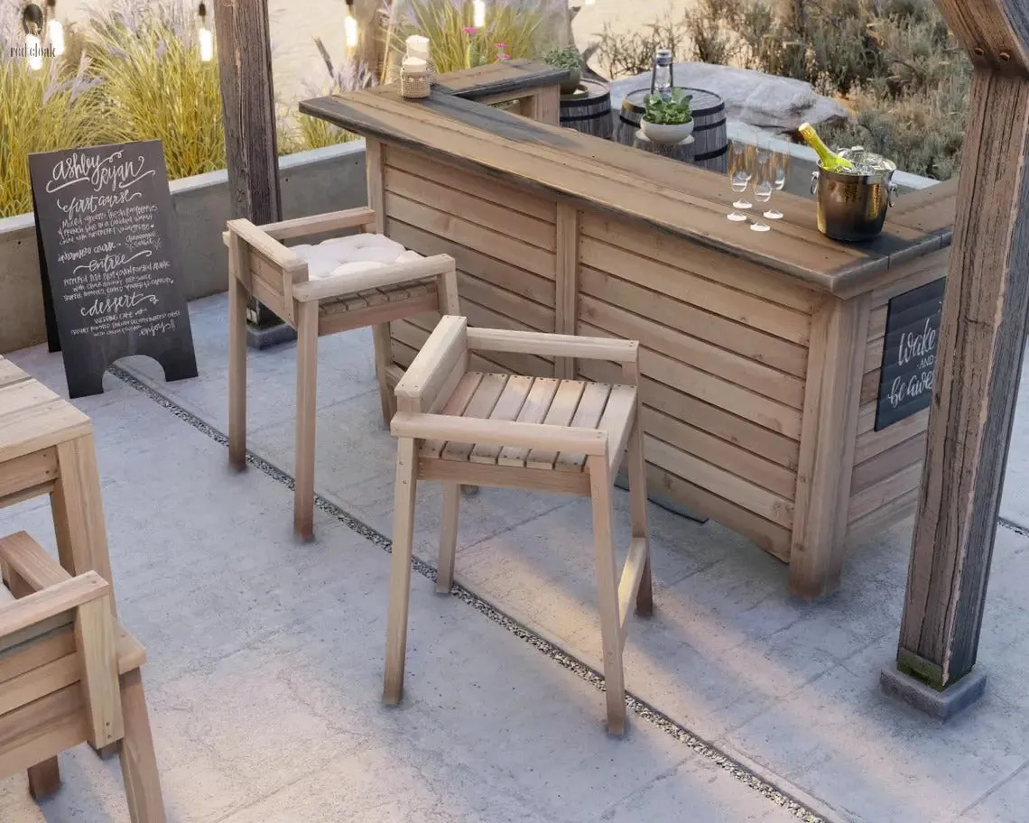 Wood low back bar stools