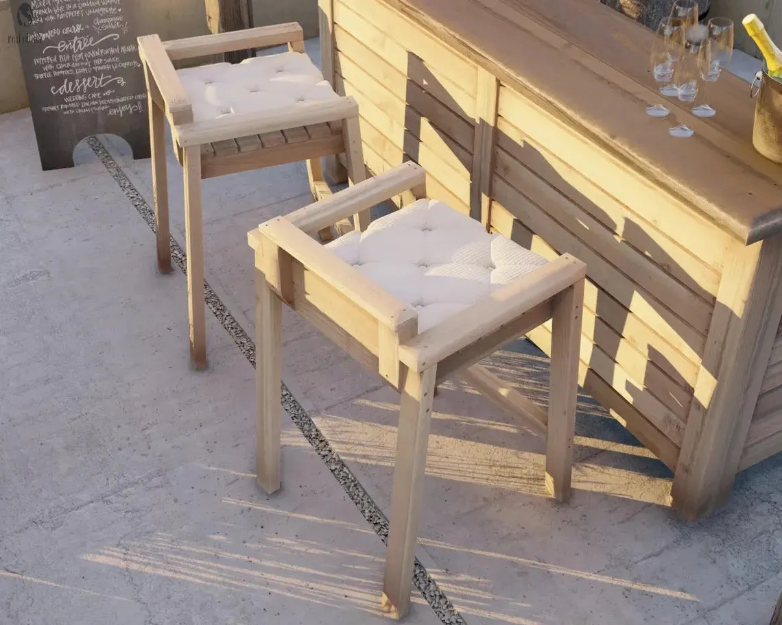 Wood low back bar stools