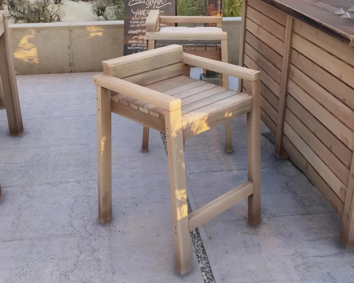 Wood low back bar stools