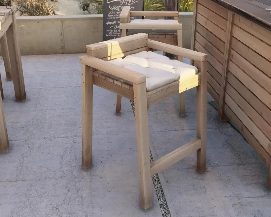 Wood low back bar stools